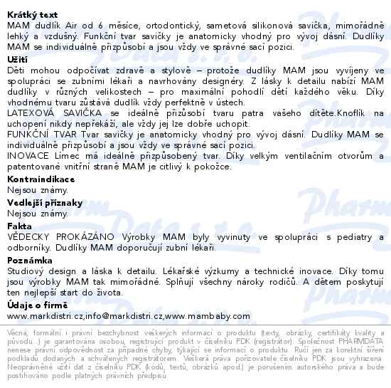 MAM Dudlík Air 6+měsíců silikon 1ks