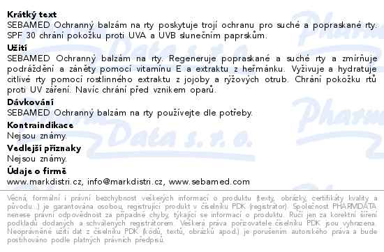 SEBAMED balzám na rty SPF30 4.7g