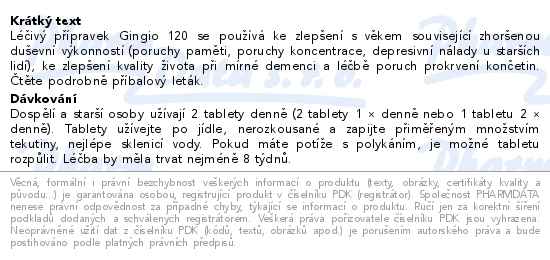 Gingio 120mg 30 potahovaných tablet