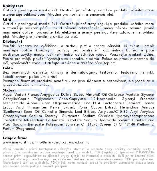 KORFF ESSENTIAL ČISTÍCÍ MASKA A SCRUB 2V1 50G