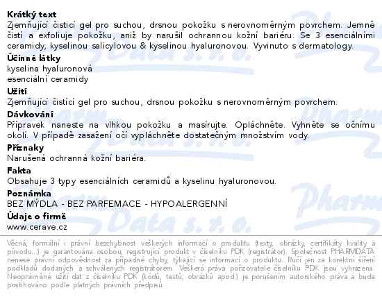 CERAVE Zjemňující čisticí gel 473ml