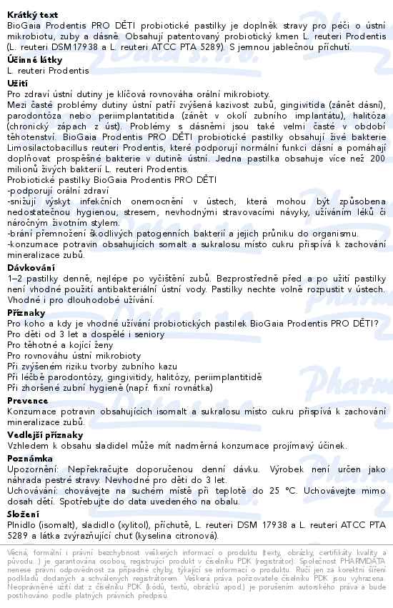 BioGaia Prodentis jablko pro děti 20 pastilek