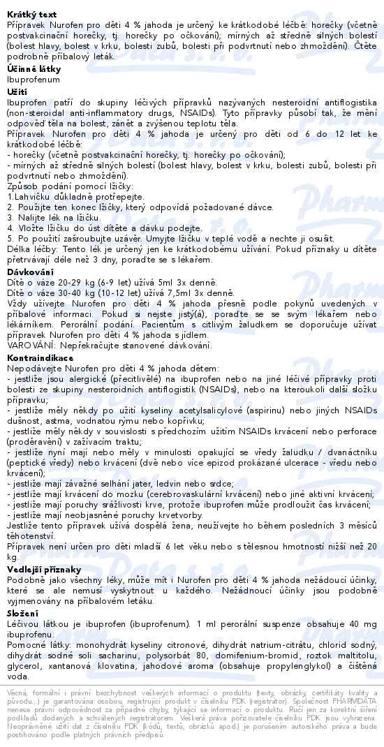 Nurofen pro děti 40mg/ml 100ml Jahoda