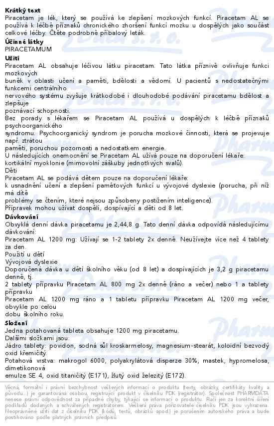 Piracetam AL 1200mg 120 potahovaných tablet