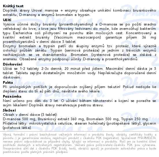 Walmark Uroval Manosa + enzymy 30 tablet