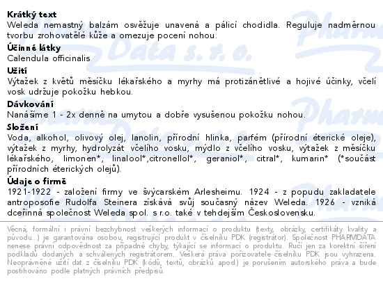 WELEDA Balzám na nohy 75ml