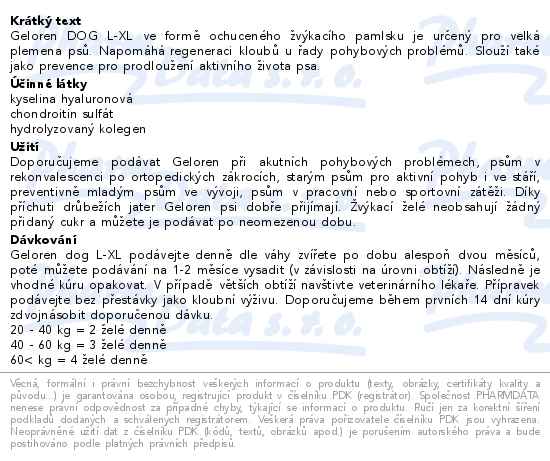 Geloren Dog L/XL kloubní výživa 60 žvýkacích želé