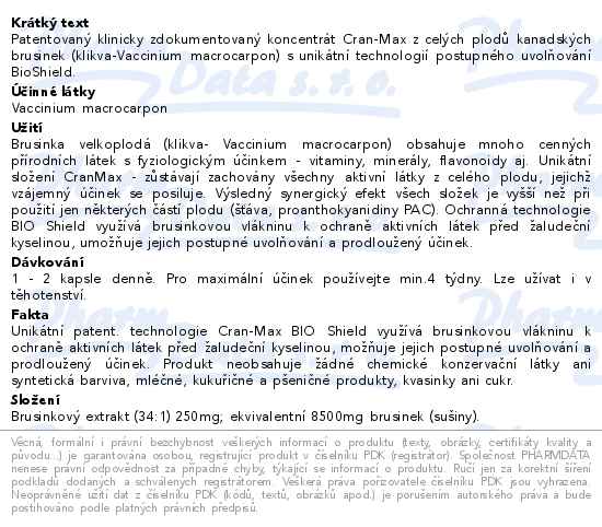 NatureVia Max Brusinky Cran-Max 90 kapslí