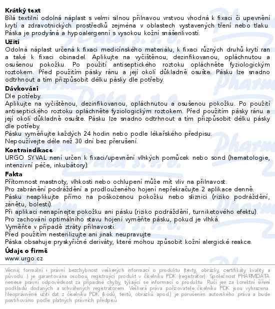 URGO SYVAL Textilní náplast bílá 2.5cmx5m