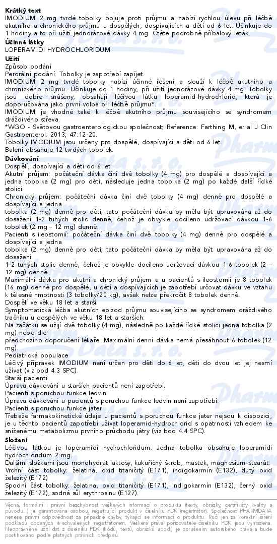 Imodium 2mg 12 tobolek