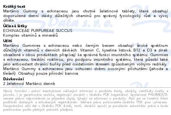 Walmark Marťánci Gummy s Echinaceou 50ks