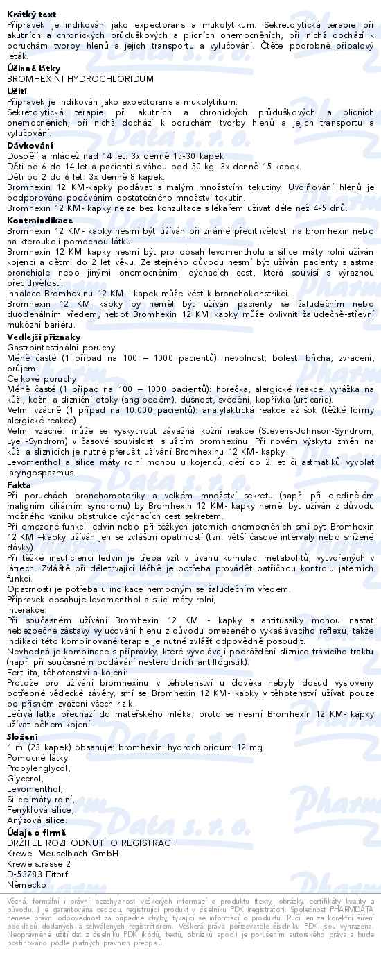 Bromhexin KM 12mg/ml 30ml