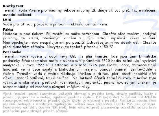 AVENE Termální voda Avene ve spreji (ETA) 50ml