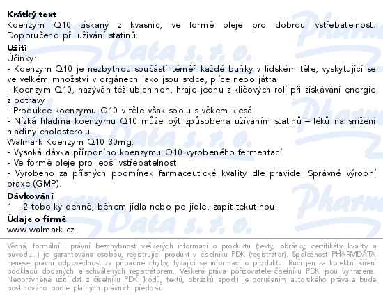 Walmark Koenzym Q10 30mg 60 tobolek