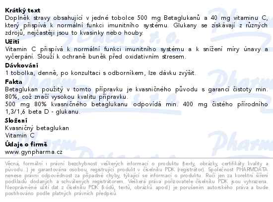 Gynpharma Betaglukan Extra+ 400mg 90 tobolek