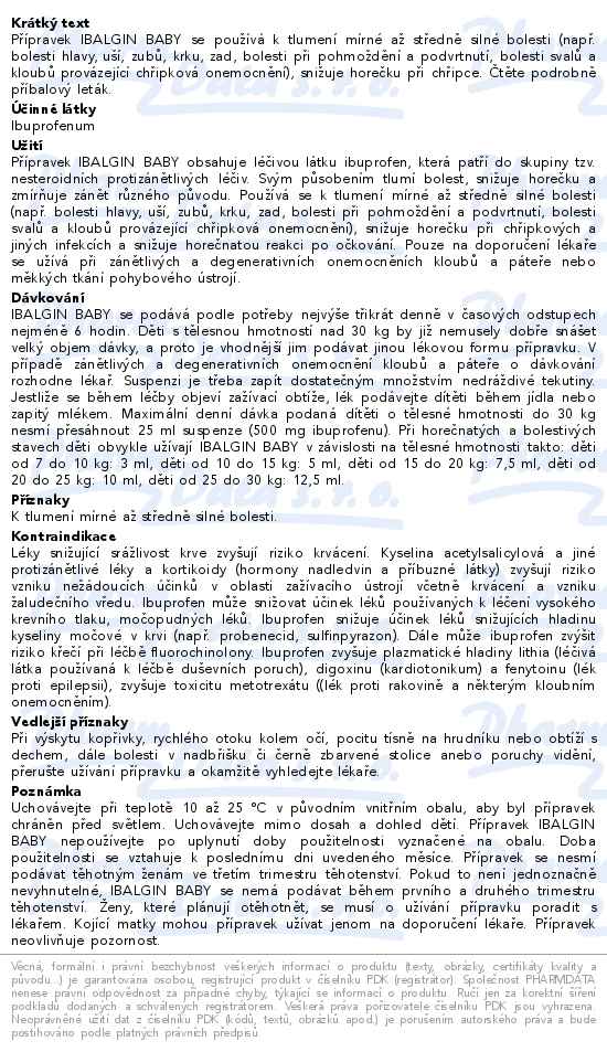 Ibalgin Baby 20mg/ml suspenze 100ml