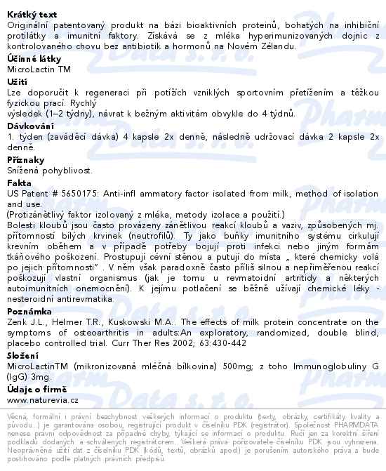 NatureVia MicroLactin SuperFlex 500mg 120 kapslí