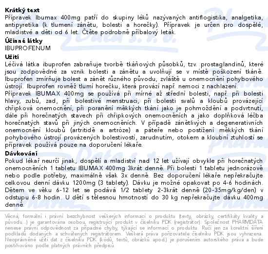Ibumax 400mg 30 potahovaných tablet