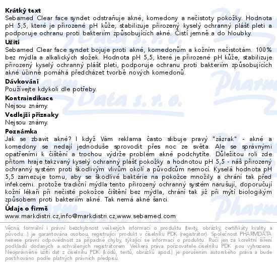 SEBAMED Clear face syndet 100g