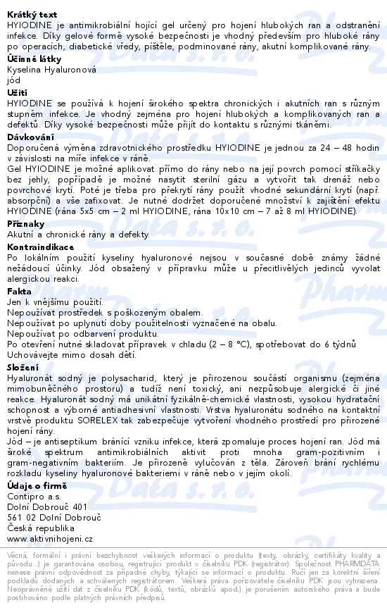 Hyiodine gel na rány s kyselinou hyaluronovou 22g