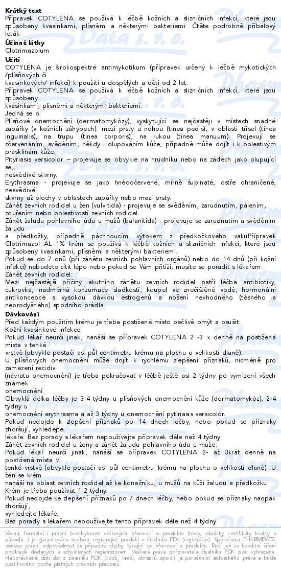 Cotylena 10mg/g krém 20g