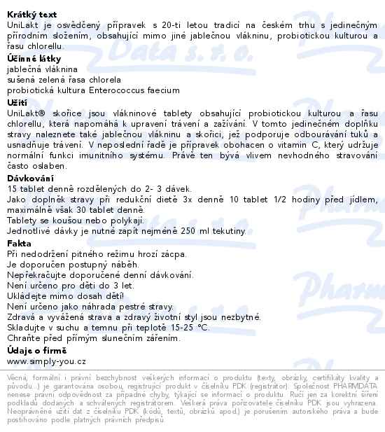 UniLakt se skořicí 850 tablet
