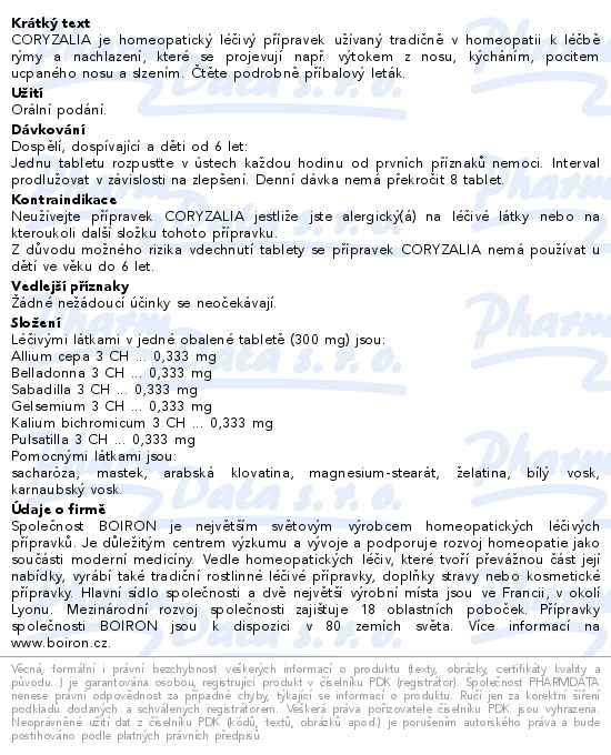 Boiron Coryzalia 40 obalovaných tablet