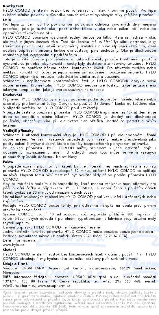Hylo Comod 10ml