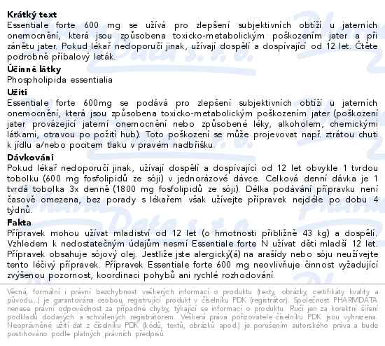 Essentiale Forte 600mg 30 tobolek