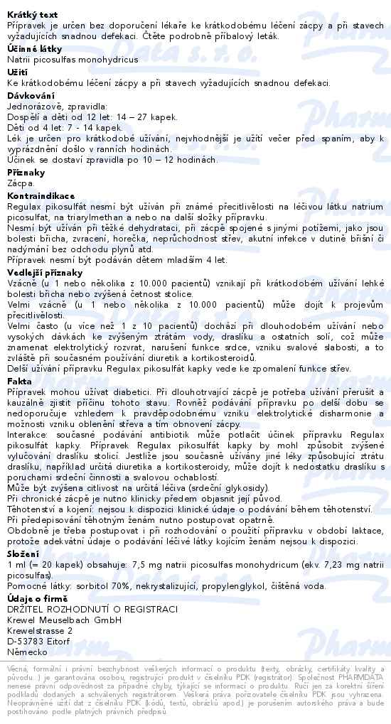 Regulax Pikosulfát 7,23mg/ml kapky 10ml