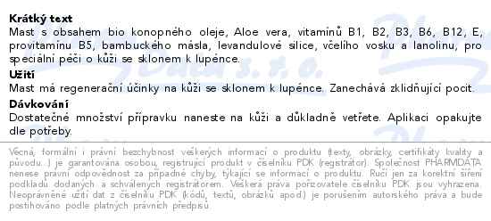 Health Culture konopné mazání lupénka 75ml