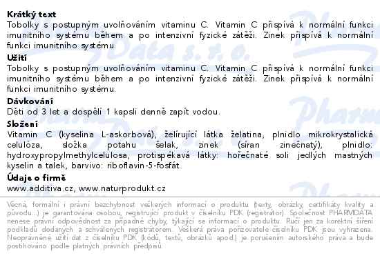 Additiva vitamín C + zinek 80 ks