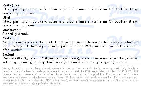 Intact rolička hroznový cukr s vit.C - ananas 40g