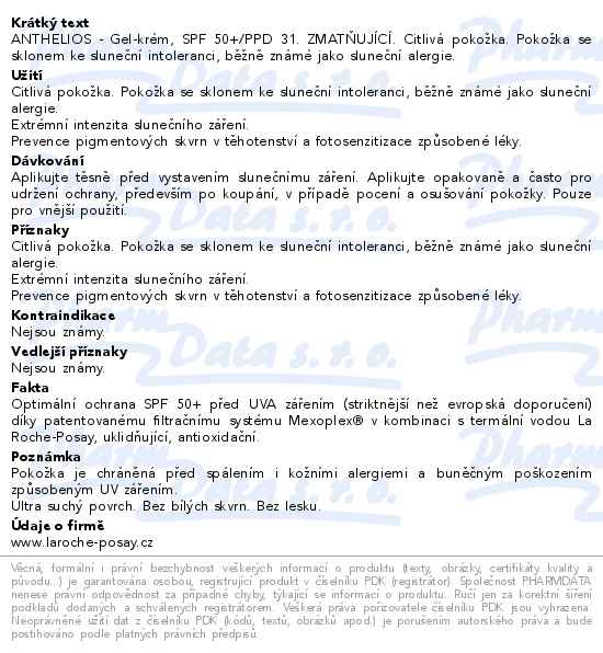 La Roche-Posay Anthelios gel krém 50+ 50ml