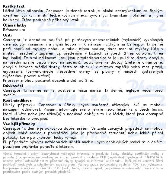 Canespor 1x denně roztok 15ml