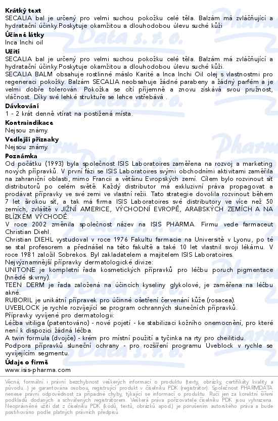 ISISPHARMA Secalia Balm 200ml