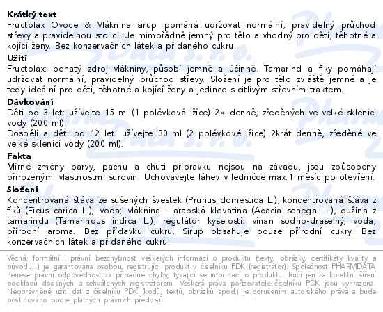 Fructolax Ovoce&Vláknina sirup 250ml