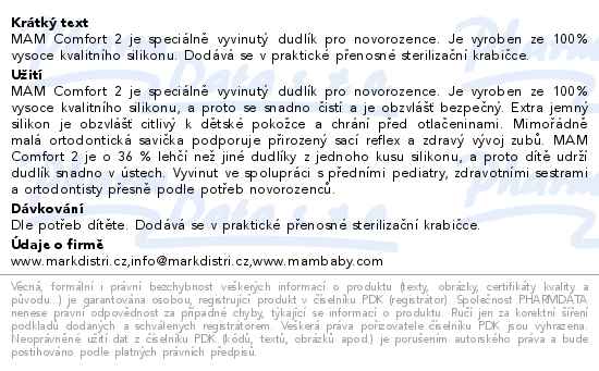 MAM Dudlík Comfort 2 2-6m růžový 1ks