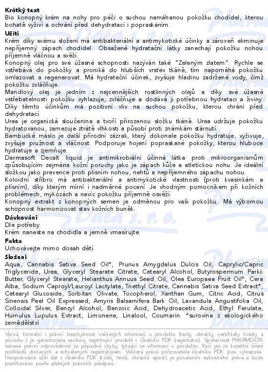 Annabis Footcann vyživující krém na nohy 75ml