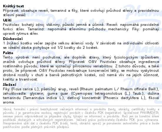 Fructolax Ovoce&Vláknina žvýkací kostky 12ks