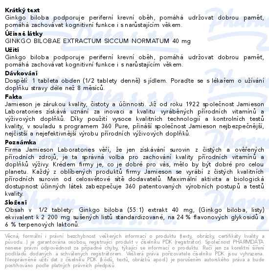 JAMIESON Ginkgo Biloba 90 tablet