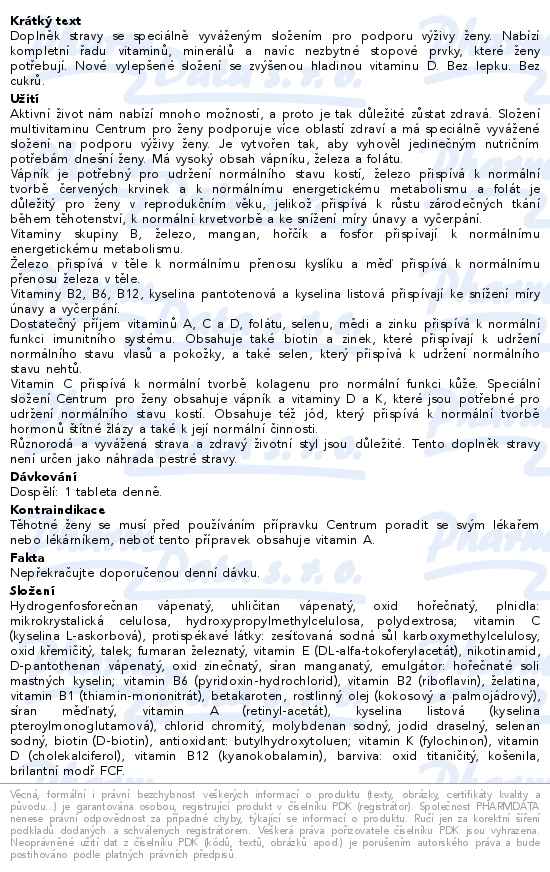 Centrum AZ Pro ženy 30 tablet