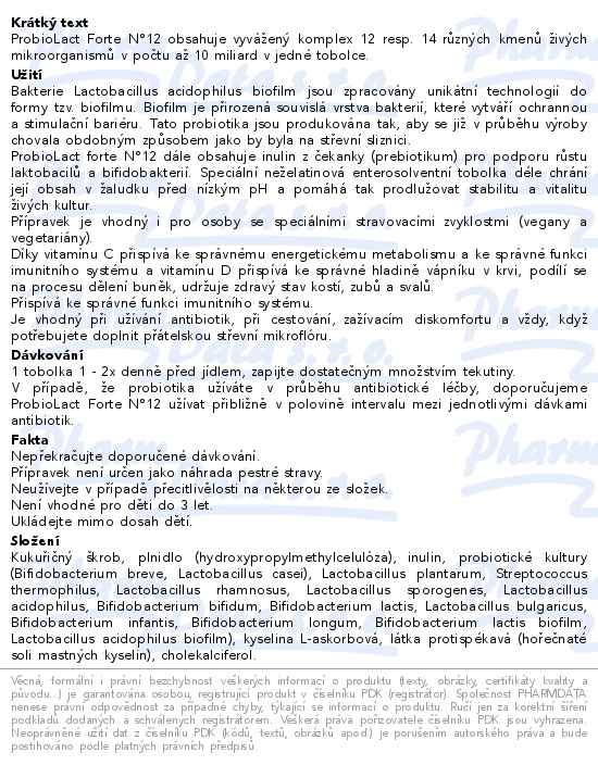 Favea ProbioLact forte N°12, 10 tob.