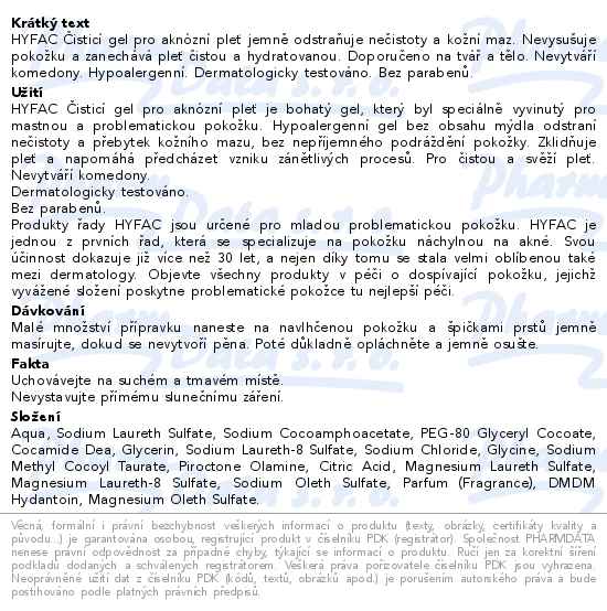 HYFAC Čisticí exfoliač.pěna na aknózní pleť 150ml