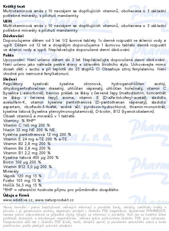 Additiva Multivitamin+mineral mandarin.tbl.20 šum.