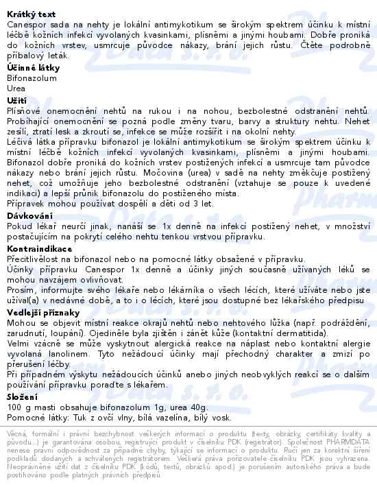 Canespor 1x denně sada na nehty 10g