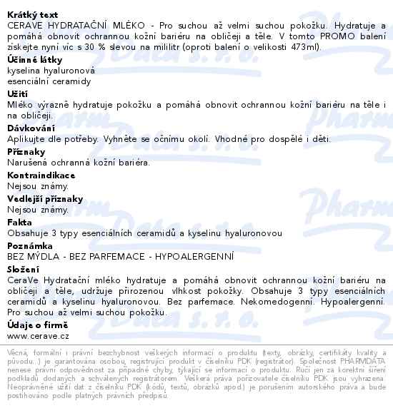 CERAVE Hydratační mléko PROMO 1000 ml