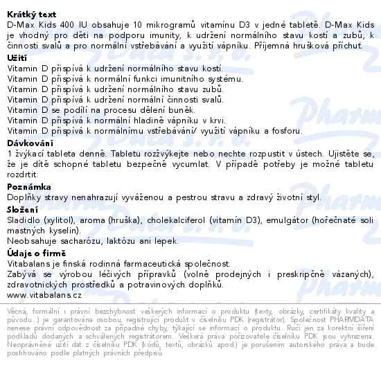 D-Max Kids 400 IU 90 tablet