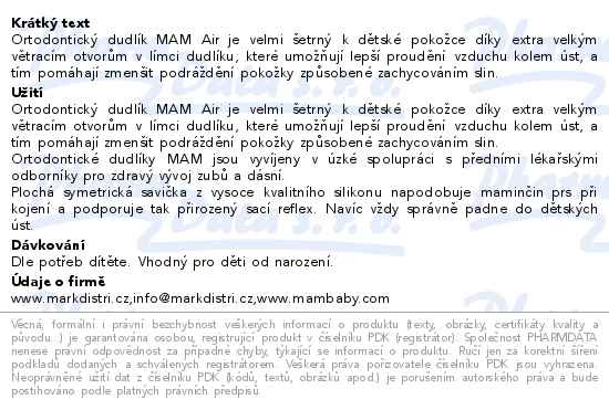 MAM Dudlk Air 0+m ed/medvd 1ks