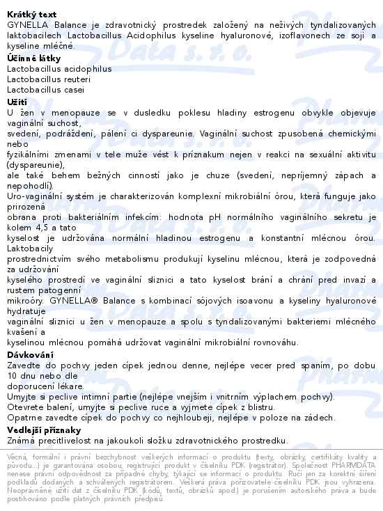 GYNELLA Balance vag.čípků 10ks